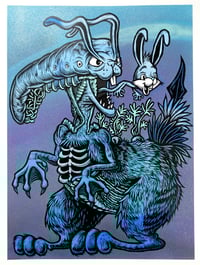 Bunomorph #2 (Blue Midnight) Monoprint **FREE SHIPPING**