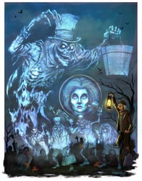 PRE ORDER - “Haunted Mansion Graveyard Party" - Limited Edition Art Print