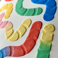 Image 3 of Hand-Embossed Gummy Worm Print