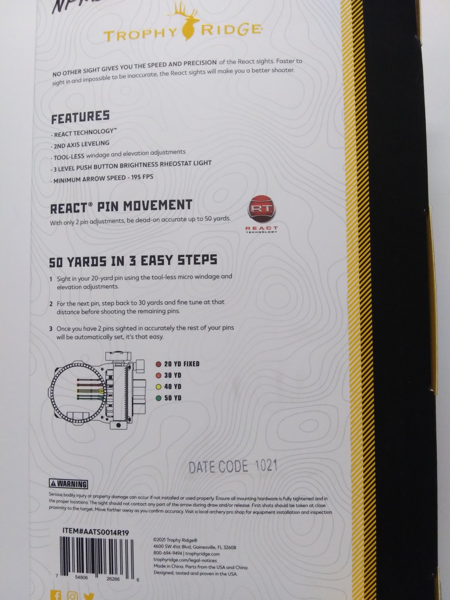 Image of Trophy Ridge React H 4 Pin 
