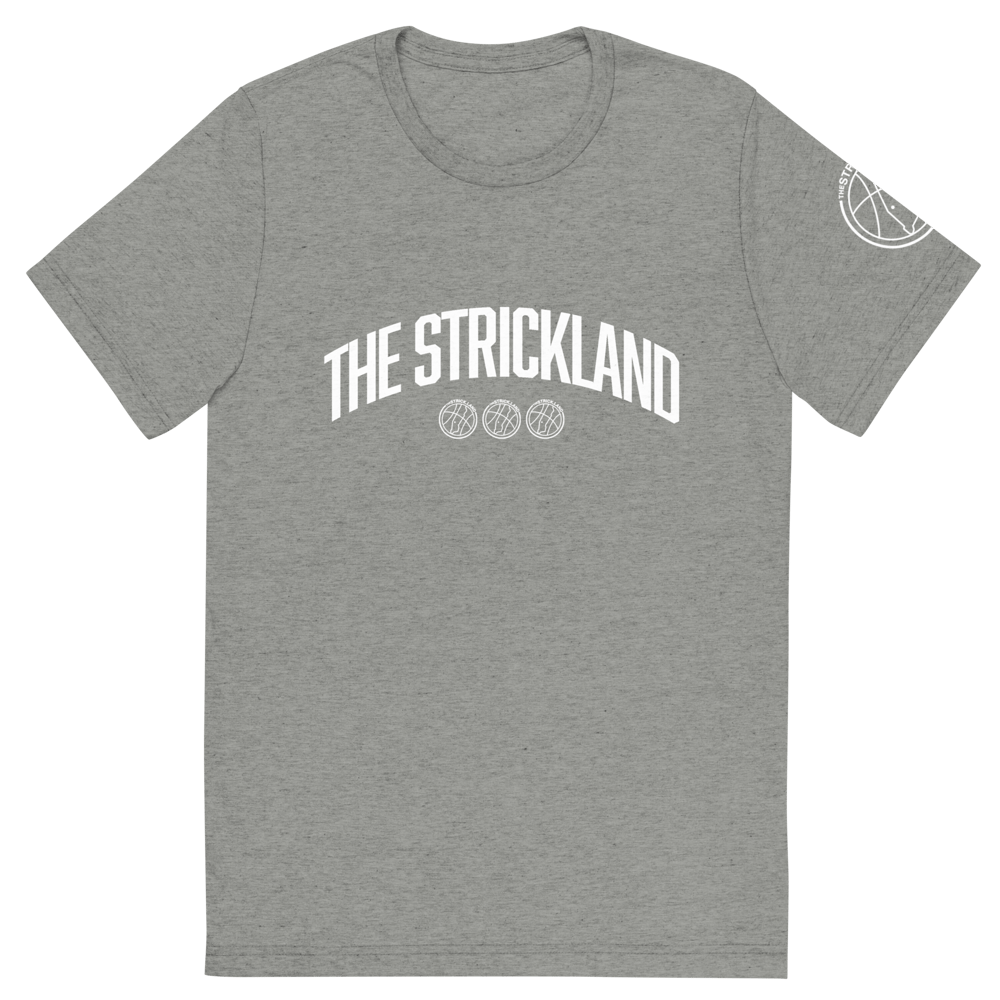 Strickland U (White Text) Tri-Blend Short-Sleeve T-Shirt