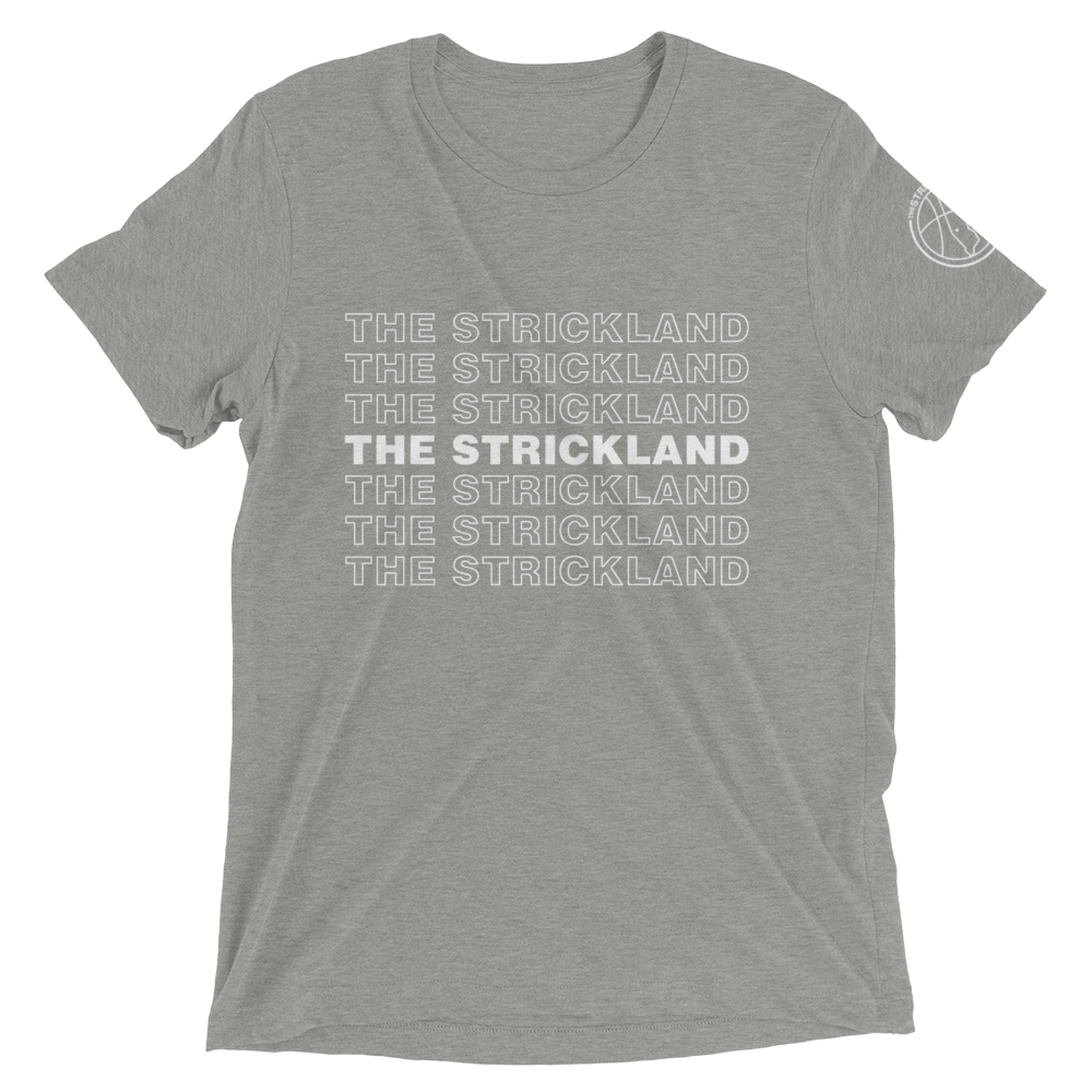 Thank You For Stricklanding With Us (White Text) Tri-blend Short-Sleeve T-Shirt