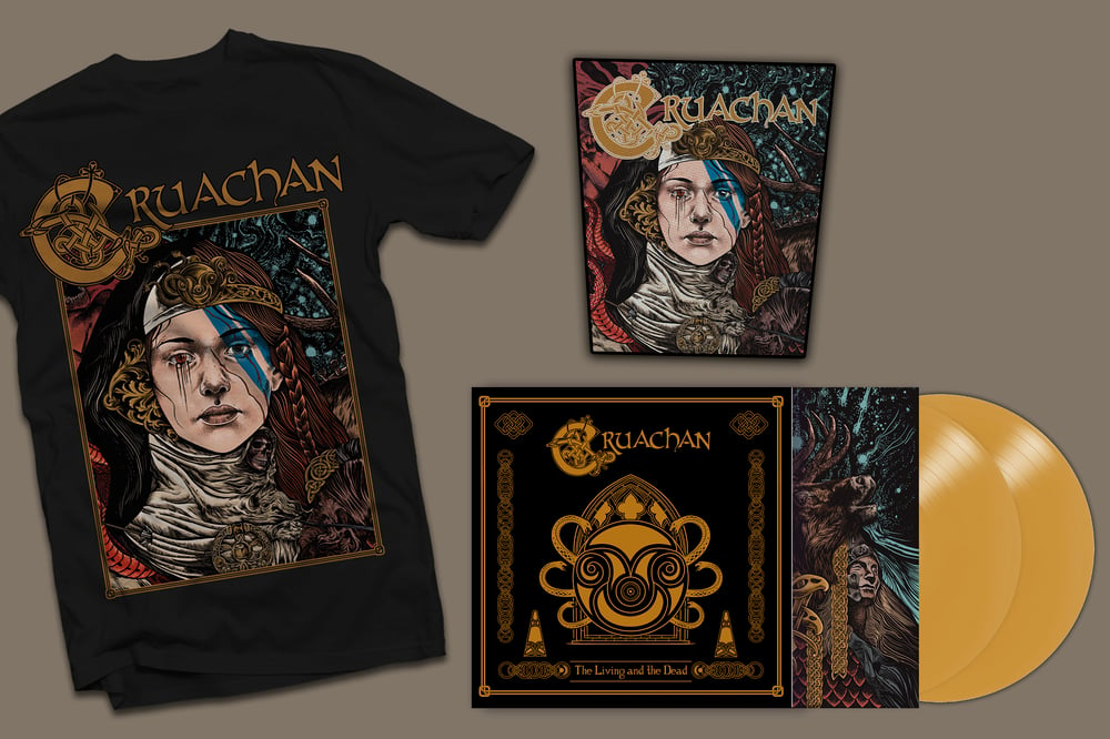 Image of Cruachan - The Living and The Dead (T-shirt, Back patch, Vinyl)
