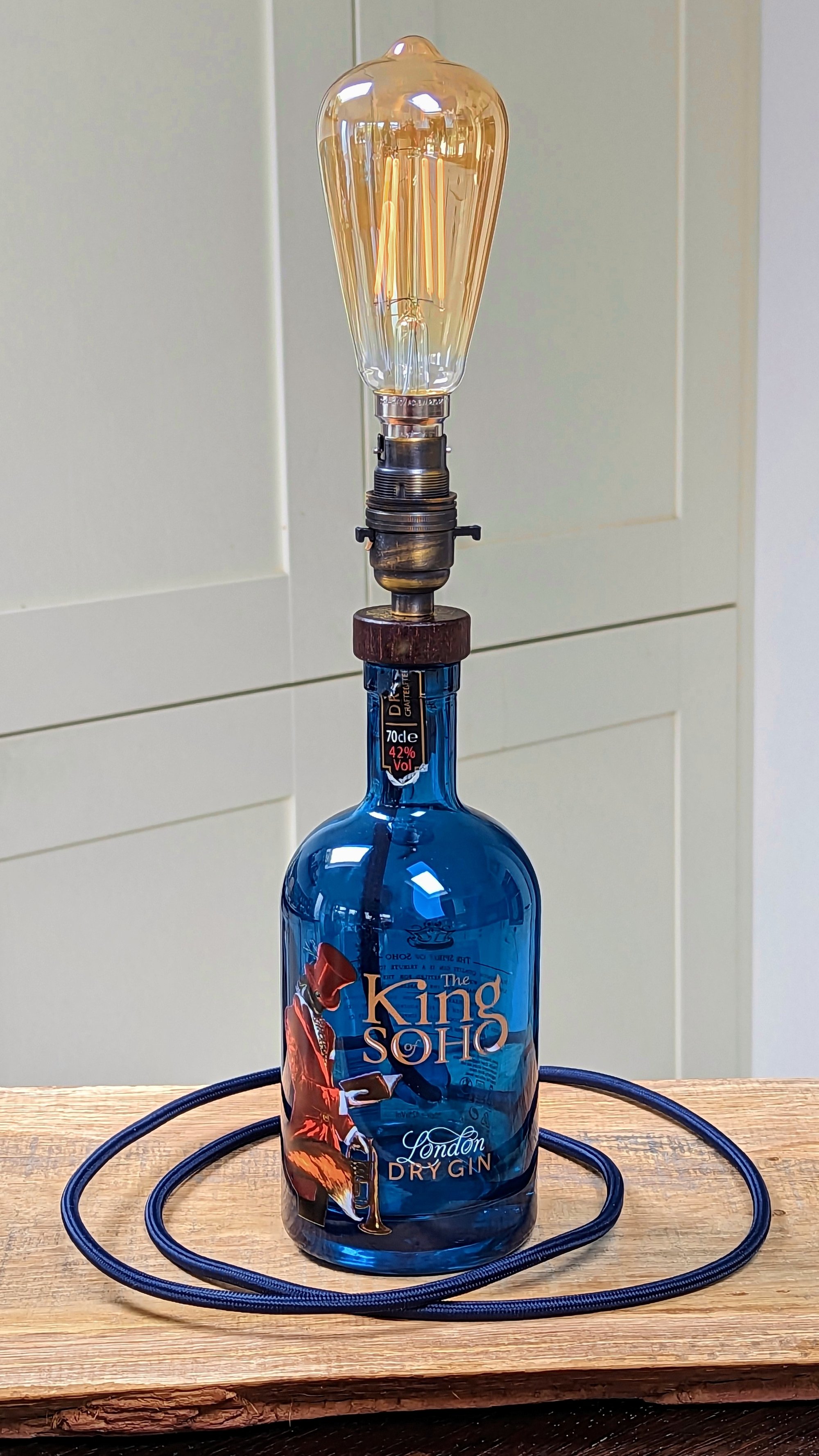 The King of Soho Bottle Lamp Nature Reclaimed Upcycle