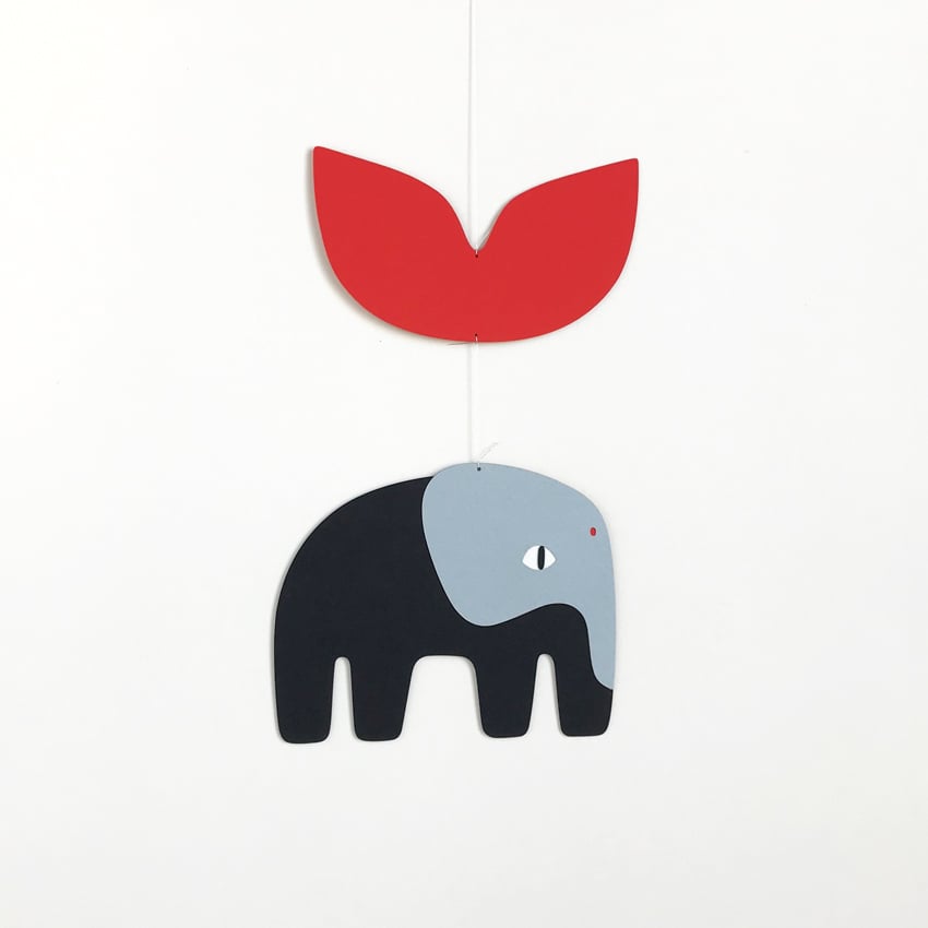 Image of Blaise elephant grey, paper mobile