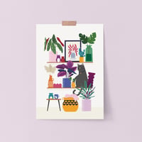 Image 1 of A5/A3 Plants & Cat Print