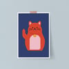 A3 Angry Cat Print