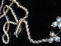 Image 3 of Victorian 15ct yellow gold seed pearl lavaliere necklace allowing drop pendant
