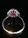 Modern 18ct white gold natural Ruby 1.13ct & diamond 0.50ct cluster ring