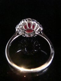 Image 2 of Modern 18ct white gold natural Ruby 1.13ct & diamond 0.50ct cluster ring