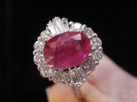 Image 5 of Modern 18ct white gold natural Ruby 1.13ct & diamond 0.50ct cluster ring