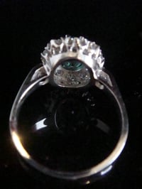 Image 3 of Modern 18ct white gold natural emerald 1.25ct & diamond 1.10ct cluster ring
