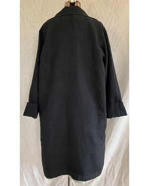 Image of The Sibley Coat in heavy black linen