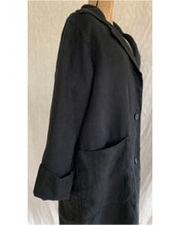 Image 4 of The Sibley Coat in heavy black linen