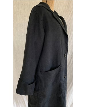 Image of The Sibley Coat in heavy black linen