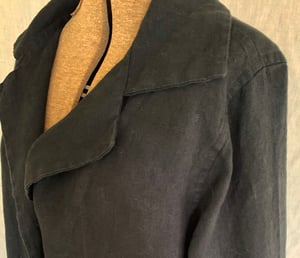 Image of The Sibley Coat in heavy black linen