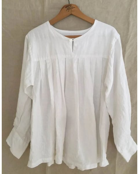Image of white linen bodice blouse