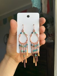 Remakable Copper + Turquoise Chandelier Earrings