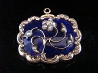 Image 1 of VICTORIAN GEORGIAN 9CT YELLOW GOLD ENAMEL PEARL MEMORIAL LOCKET BROOCH 9.1G