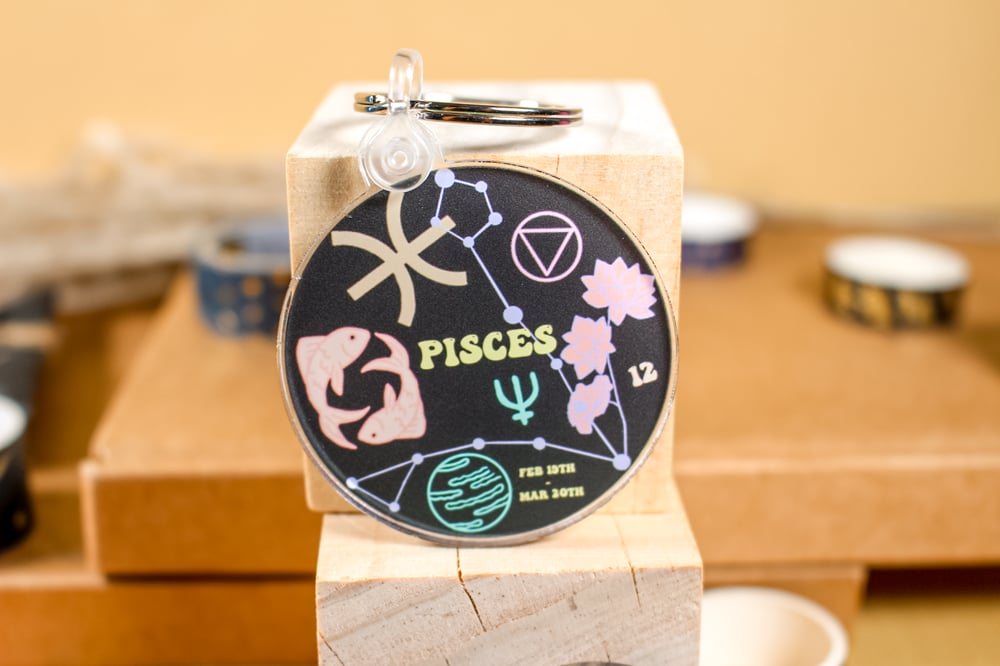 Image of Pisces Astrology Collection| Keychain, Pin & Sticker 