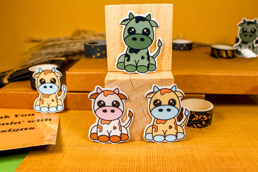 Image of Mini Cow Stickers | Multiple Colors Available | Cow Collection 