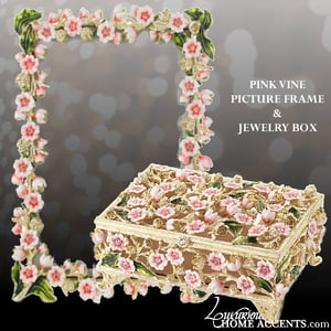 Image of Pink Vine Picture Frame and Jewelry Box
