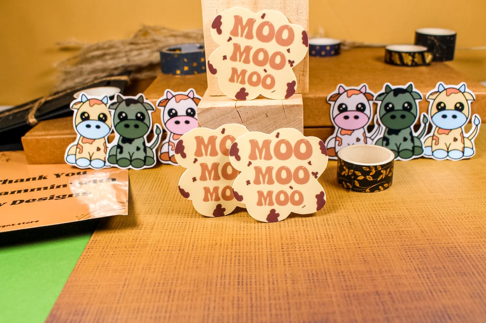Image of Moo Moo Moo Sticker | Cow Collection 