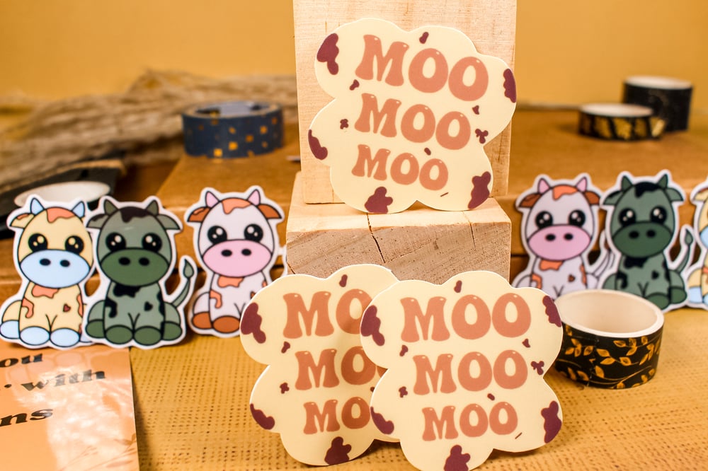 Image of Moo Moo Moo Sticker | Cow Collection 