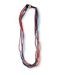 Image 1 of Quinn Stripe and Color Block Beaded Necklace Multicolor