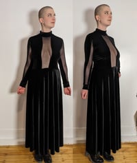 Image 3 of Velvet Stripe Cutout Maxi Dress