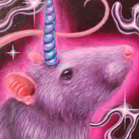 Image 2 of "Quincy" 5 inch original acrylic painting (ON SALE: Was $180)
