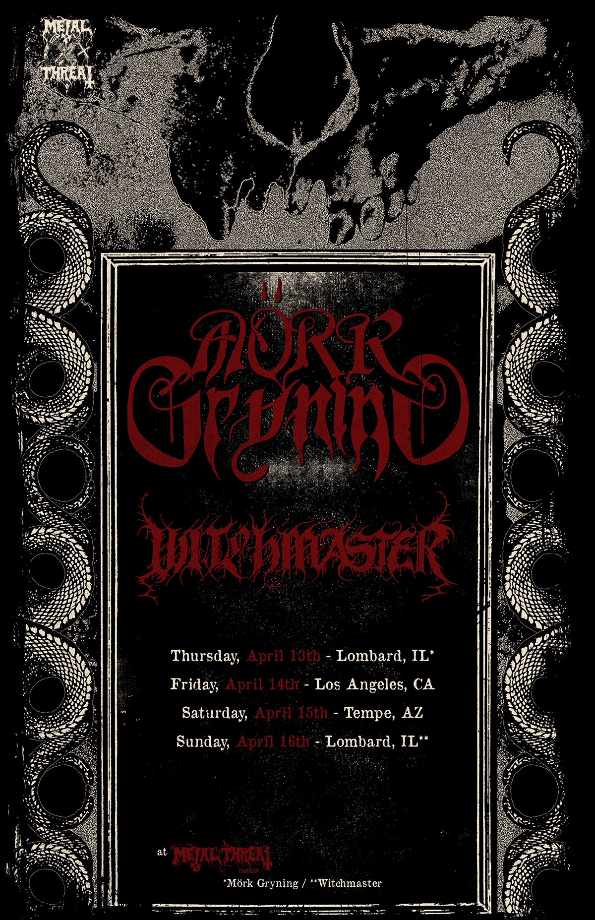 Image of April 15th: MÖRK GRYNING + WITCHMASTER