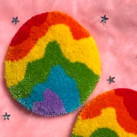 Image 2 of Bright Oval Tufted Wall Hanging