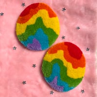 Image 1 of Bright Oval Tufted Wall Hanging