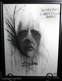 Image 1 of I Dissolve Angels 18 x 24" [Original Charcoal Drawing Framed]