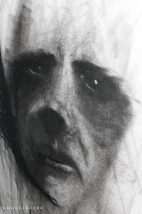 Image 3 of I Dissolve Angels 18 x 24" [Original Charcoal Drawing Framed]
