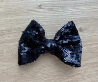 Image 1 of Red/Black Sequin Bow 