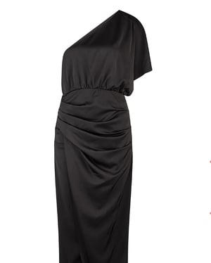 Image of Venice One shoulder Dress. Black. By Cazinc the label.