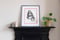 Image of Antique Original Shell Print in a Blue Wooden Frame