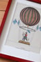 Image of Original Ballooning Print in Red Lacquer Frame