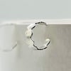 Dotted Open Hoop Earring SILVER
