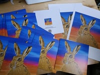 Image 3 of Sunset hare limited edition print