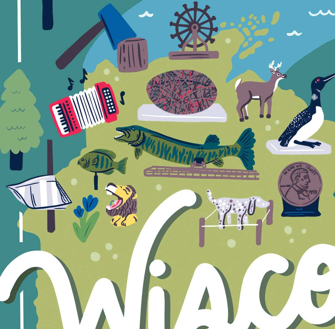 Image of Roadside Wisconsin Map