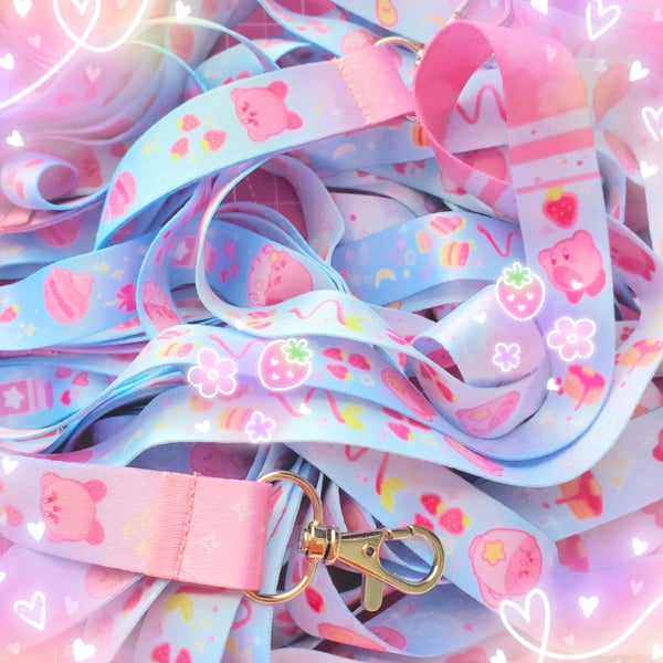 Image of kirby sweets lanyard 2.0