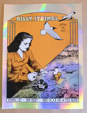  Billy Strings - Atlantic City - Screenprint Foil Variant - Full Set- Feb 16, 17, 18