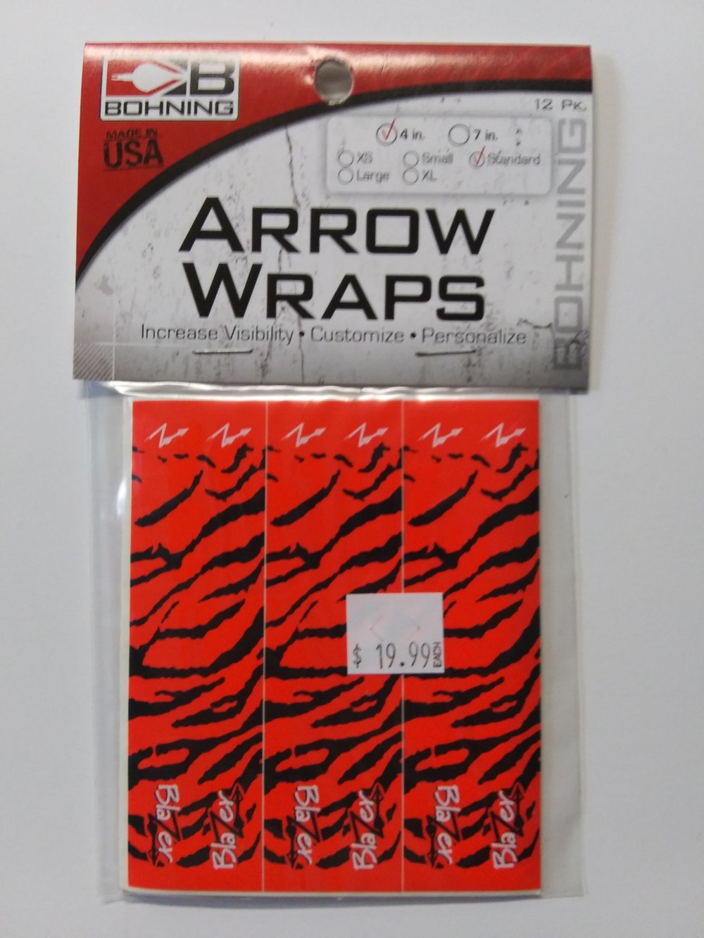 Image of Bohning Arrow Wraps orange tiger 4'' 