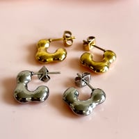 Image 5 of Little Blobby Half Hoops- Gold or Silver