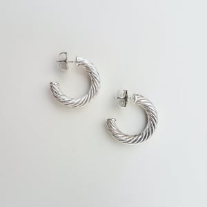 Vintage Silver Hoop Chrysoprase Tassel Earrings