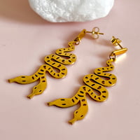 Image 3 of Big Double Snake Drops - Gold