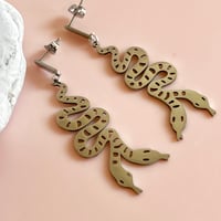 Image 1 of Big Double Snake Drops - Silver